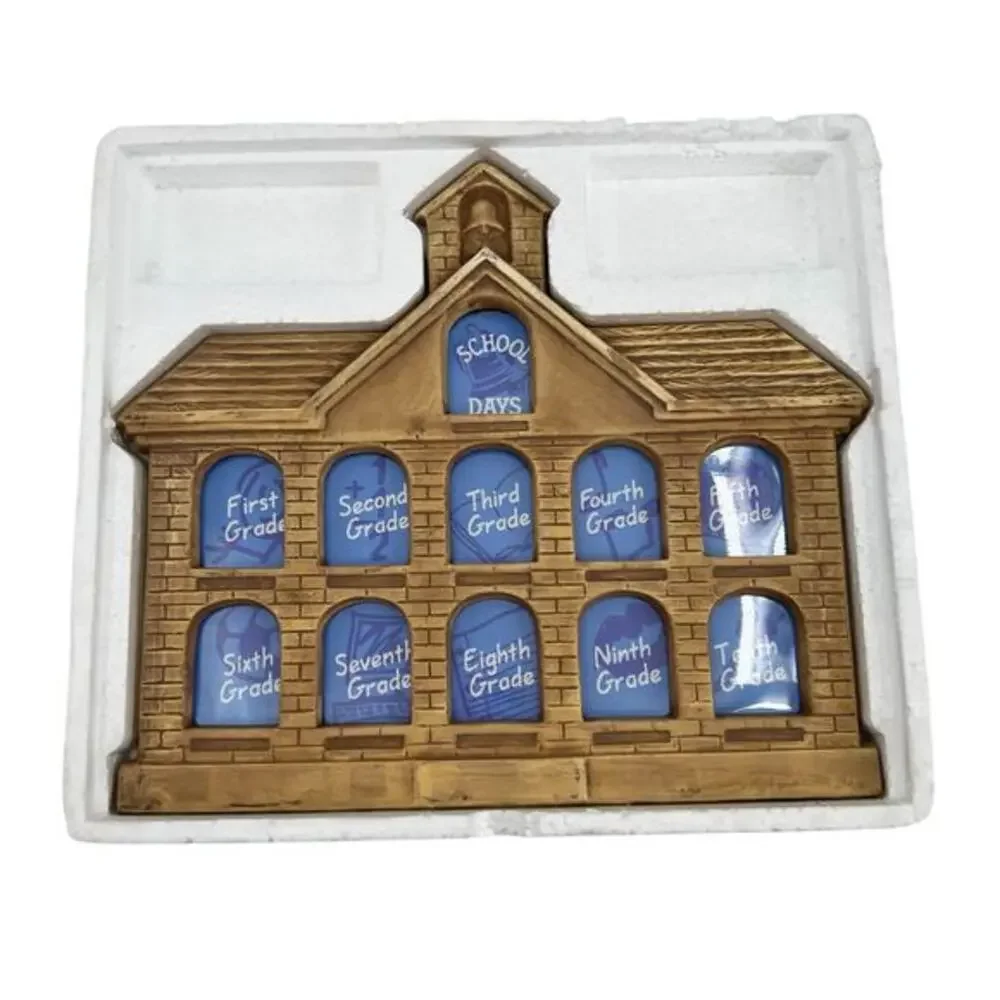 Vintage School Days Picture Frame Grade School House Kindergarten - Tenth Grade